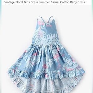 Blue and Pink Floral Cotton Baby Dress